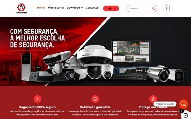 Página inicial da loja Com Segurança