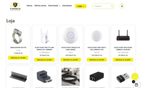 Catálogo de produtos da loja PC Shopping