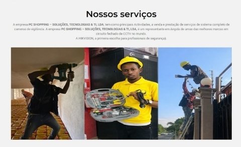 Secção de serviços do site PC Shopping